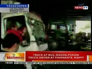 BT: Truck at bus sa Makati, nagsalpukan