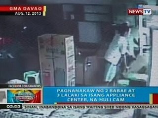 BP: Pagnanakaw ng 2 babae at 3 lalaki sa isang appliance center sa Davao City, na-huli cam