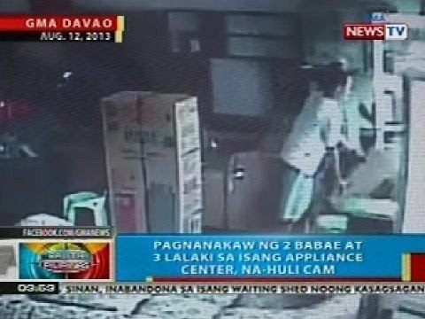 BP: Pagnanakaw ng 2 babae at 3 lalaki sa isang appliance center sa Davao City, na-huli cam