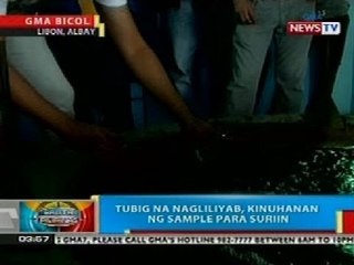 BP: Tubig na nagliliyab sa Libon, Albay, kinuhanan ng sample para suriin