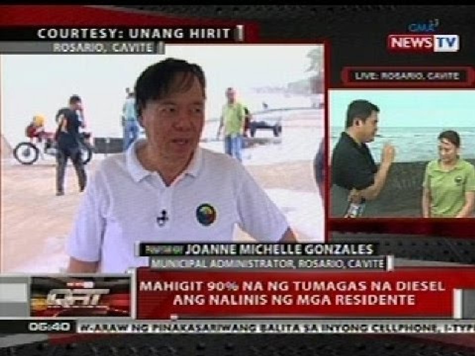 QRT: Mahigit 90% na ng tumagas na diesel ang nalinis sa Cavite