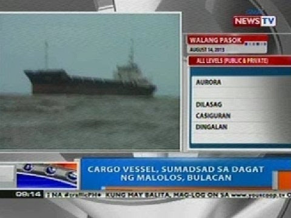 NTG: Cargo vessel, sumagsad sa dagat ng Malolos, Bulacan