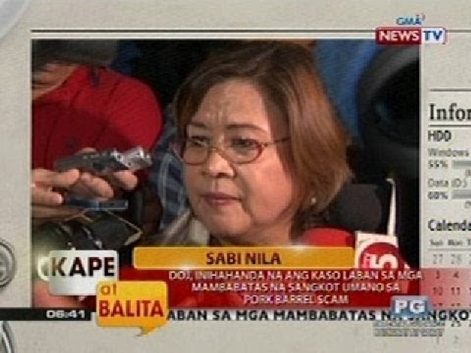 DOJ, inihahanda na ang kaso laban sa mga mambabatas na sangkot umano sa pork barrel scam