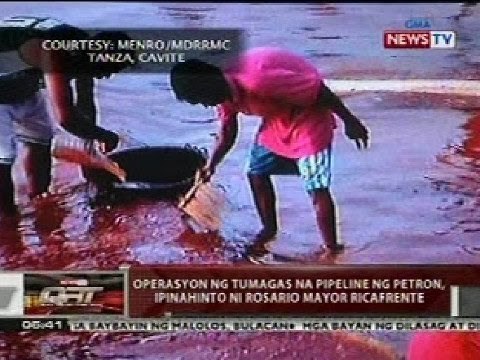 QRT: Operasyon ng tumagas na pipeline ng Petron sa Cavite, ipinahinto ni Mayor Ricafrente