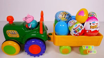 Toy Tractor Playset with Many Surprise Eggs for Kids!! Nursery Rhymes for Children