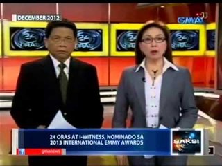 Saksi:  24 Oras at I-Witness,  nominado sa 2013 International Emmy Awards