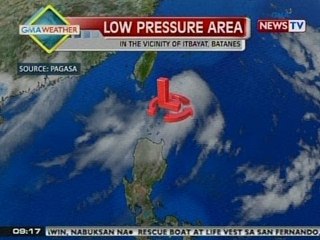 NTG: Isang LPA, namataan bandang Itbayat, Batanes kaninang madaling araw