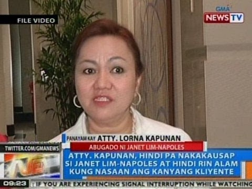 NTG: Panayam kay Atty. Kapunan kaugnay sa pagpapaaresto kay Janet Lim Napoles at Reynald Lim