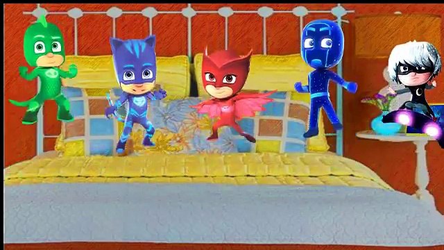 #Five Little #PJ MASKS #Jumping on the Bed #Five Little Monkeys Jumping on the Bed Song