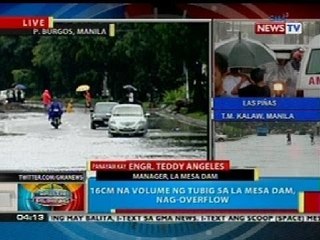 BP: 16cm na volume ng tubig sa La Mesa Dam, nag-overflow