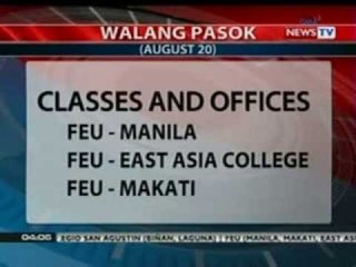 BP: Walang pasok (Aug. 20, 2013)