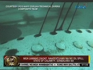 Mga lamang dagat, naapektuhan na ng oil spill; State of Calamity, idineklara na sa Cordova, Cebu
