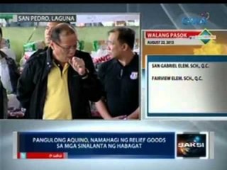 Pres. Aquino, namahagi ng tulong sa mga sinalanta kasunod ng batikos na "missing in action" siya