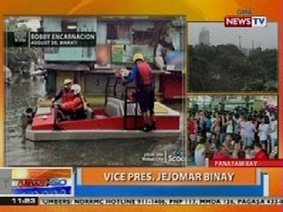 NTG: VP Binay, ikinatuwa ang magandang pagresponde ng mga lokal na opisyal sa mga apektado ng baha