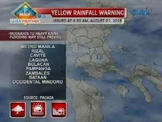 UB: Yellow rainfrall advisory, nakataas sa Metro Manila at iba pang lugar