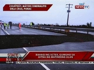 SONA: Bahagi ng SCTEX, gumuho sa gitna ng matinding ulan
