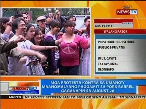 NTG: Mga protesta vs maanomalyang paggamit sa pork barrel, gaganapin sa Aug 26
