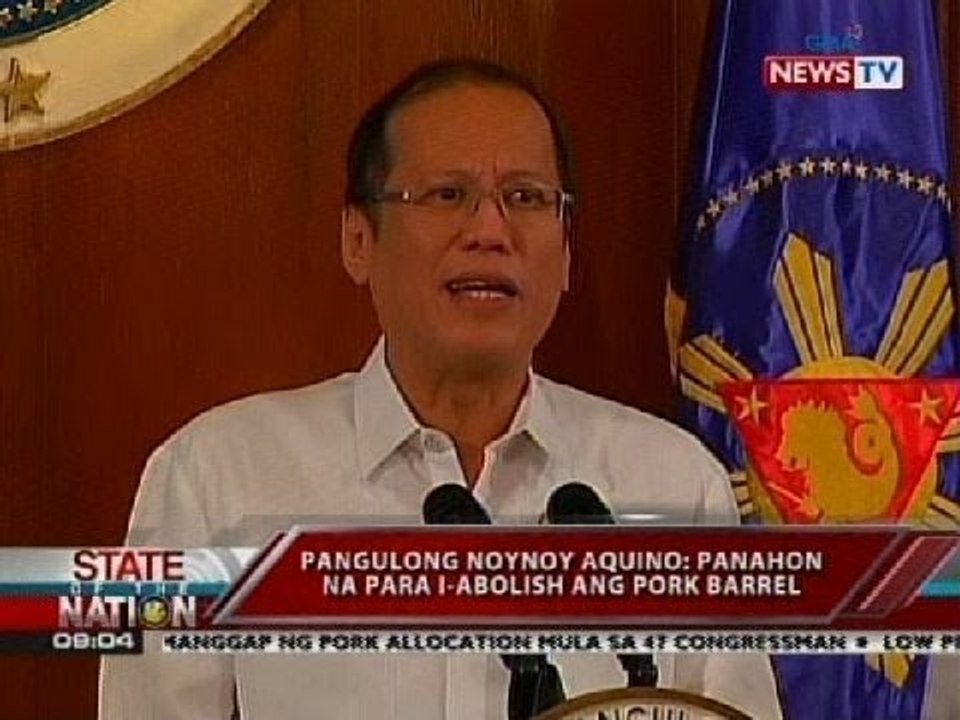 SONA: Pangulong Noynoy Aquino: Panahon na para i-abolish ang pork barrel