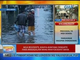 UB: Mga residente sa Malabon, kanya-kanyang diskarte para makagalaw nang maayos kahit baha
