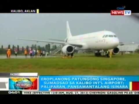 BP: Eroplanong patungong SG, sumadsad sa Kalibo Int'l Airport