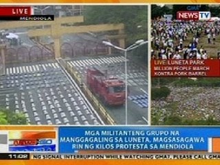 NTG: Mga militante na manggangaling sa Luneta, magsasagawa rin ng kilos protesta sa Mendiola