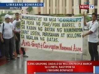 NTVL: Ilang grupong dadalo sa 'Million People March,' nagtipon sa Liwasang Bonifacio