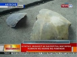 BT: 4 patay sa Eastern Samar, mahigit 60 naospital nang kumain ng karne ng pawikan