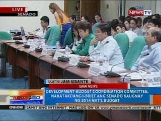NTG: DBCC, nakatakdang i-brief ang Senado kaugnay ng 2014 Nat'l Budget