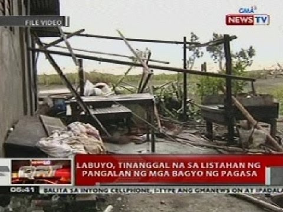 QRT: Labuyo, tinanggal na sa listahan ng pangalan ng mga bagyo ng PAGASA