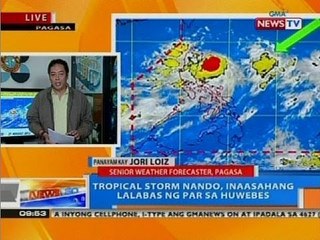 Download Video: NTG: Tropical Storm Nando, inaasahang lalabas ng PAR sa Huwebes