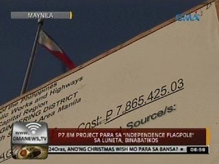 Mahigit P7 M halaga ng proyektong magpapalit sa Independence Flagpole sa Luneta, binabatikos