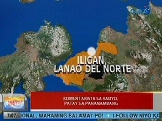 UB: Komentarista sa radyo, patay sa pananambang sa Iligan, Lanao Del Norte