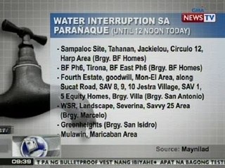 NTG: 14 na barangay sa Parañaque, nawalan ng tubig dahil sa ongoing repair ng Maynilad