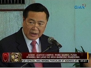 Assoc. Justice Carpio: Pork barrel fund, ipambili na lang ng mga barkong pandigma
