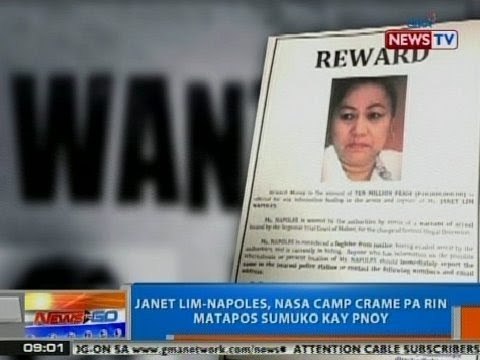 NTG: Janet Lim-Napoles, nasa Camp Crame pa rin matapos sumuko kay PNoy