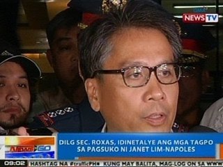 NTG: DILG Sec. Roxas, idinetalye ang mga tagpo sa pagsuko ni Janet Lim-Napoles