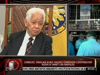 24 Oras: Comelec, inaalam kung naging campaign contributor noon si Janet Lim-Napoles