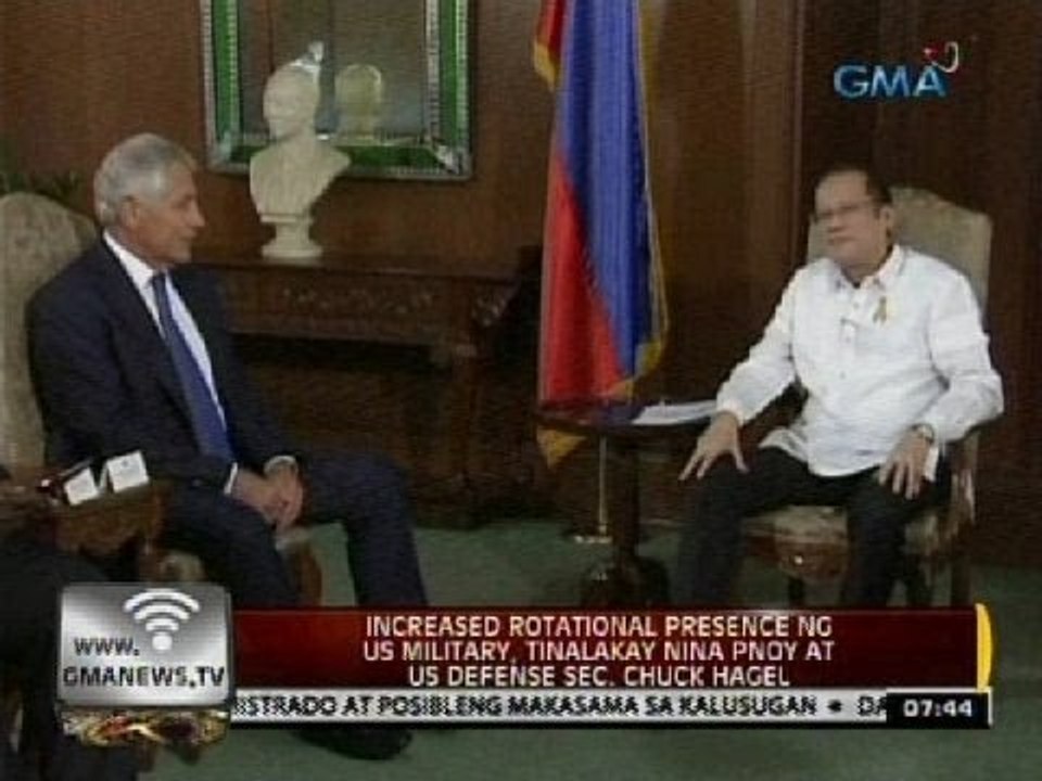 Increased rotational presence ng US Military, tinalakay nina PNoy at US Defense Sec. Chuck Hagel