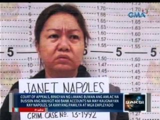 AMLC, binigyan ng limang buwan para busisiin ang mga bank account na konektado kay Janet Napoles
