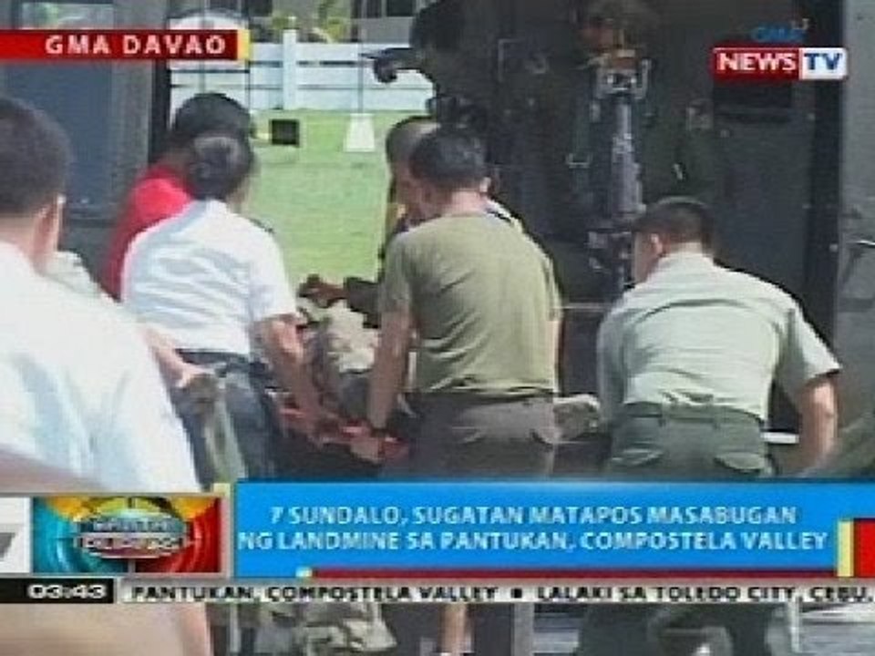BP: 7 sundalo, sugatan matapos masabugan ng landmine sa Compostela Valley