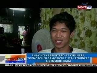 Anak ng karpentero at kusinero, topnotcher sa Agricultural Engineer Licensure Exam