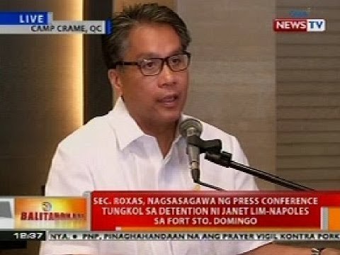 BT: Sec. Roxas, nagsasagawa ng presscon tungkol sa detention ni Janet Napoles sa Fort Sto. Domingo