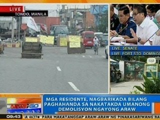NTG: Mga taga Tondo, nagbarikada bilang paghahanda sa nakatakda umanong demolisyon ngayong araw