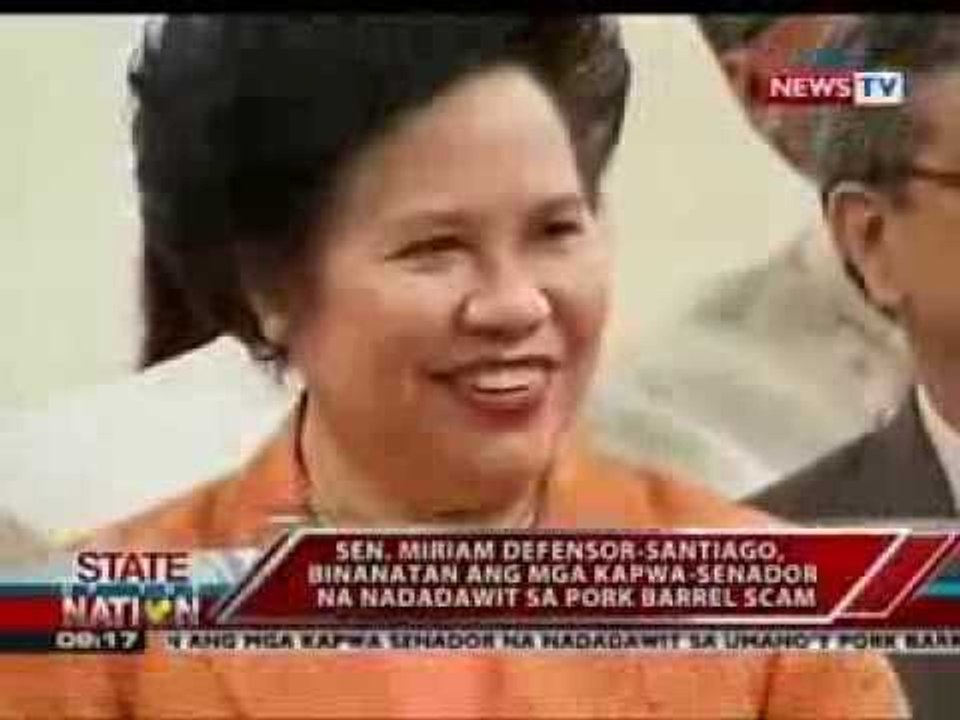 Sen. Miriam Defensor-Santiago, binanatan ang mga kapwa senador na nadadawit sa Pork Barrel Scam