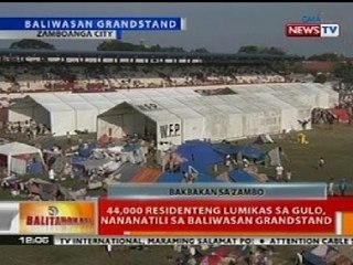 BT: 44,000 residenteng lumikas sa gulo sa Zamboanga, nananatili sa Baliwasan Grandstand
