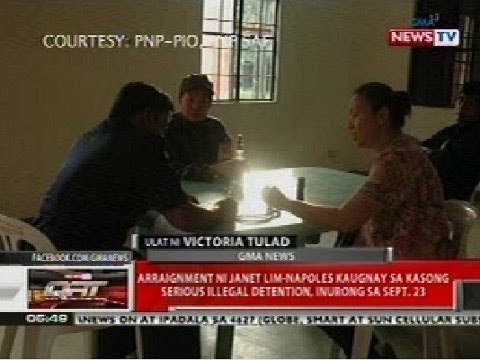 Arraignment ni Janet Lim-Napoles kaugnay sa kasong serious illegal detention, inurong sa Sept. 23