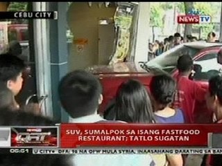 QRT: SUV, sumalpok sa isang fastfood restaurant sa Cebu