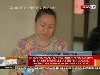 BT: 3 mosyon na inihain ng kampo ni Napoles, diringgin mamaya sa Makati RTC