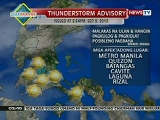 BP: Weather update as of 3:45 p.m. (Sept 9, 2013)