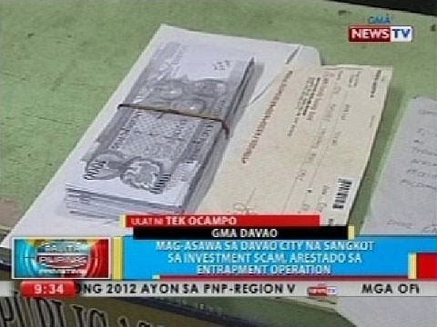 Mag-asawa sa Davao City na sangkot sa investment scam, arestado sa entrapment operation